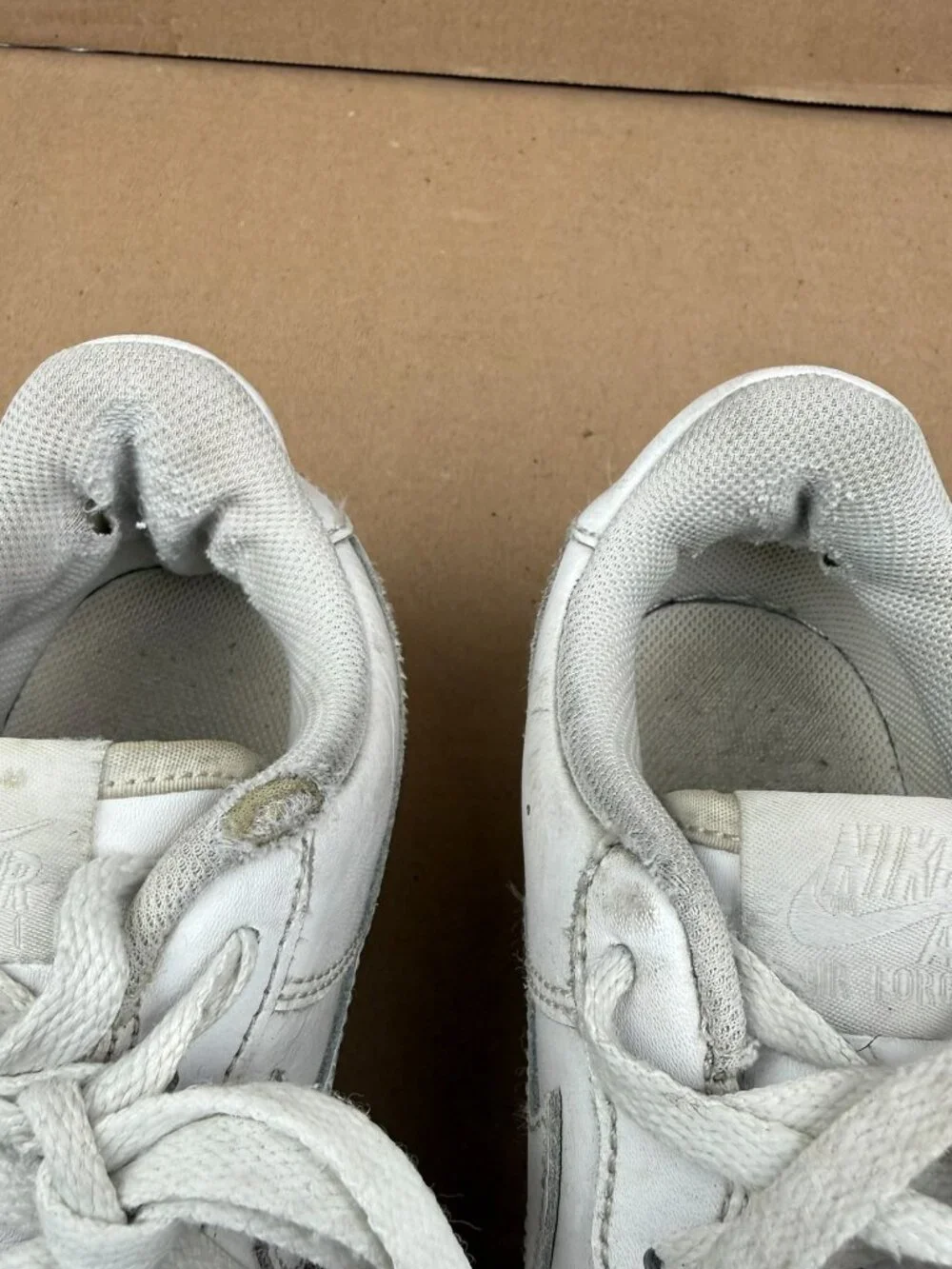 Nike Air Force 1 Youth Size 6.5Y White Sneakers DAMAGE STAIN Needs Cleaning
